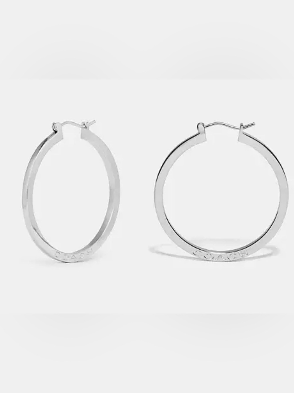 NWOT COACH Silver Hoop Earrings - Timeless Silver Tone